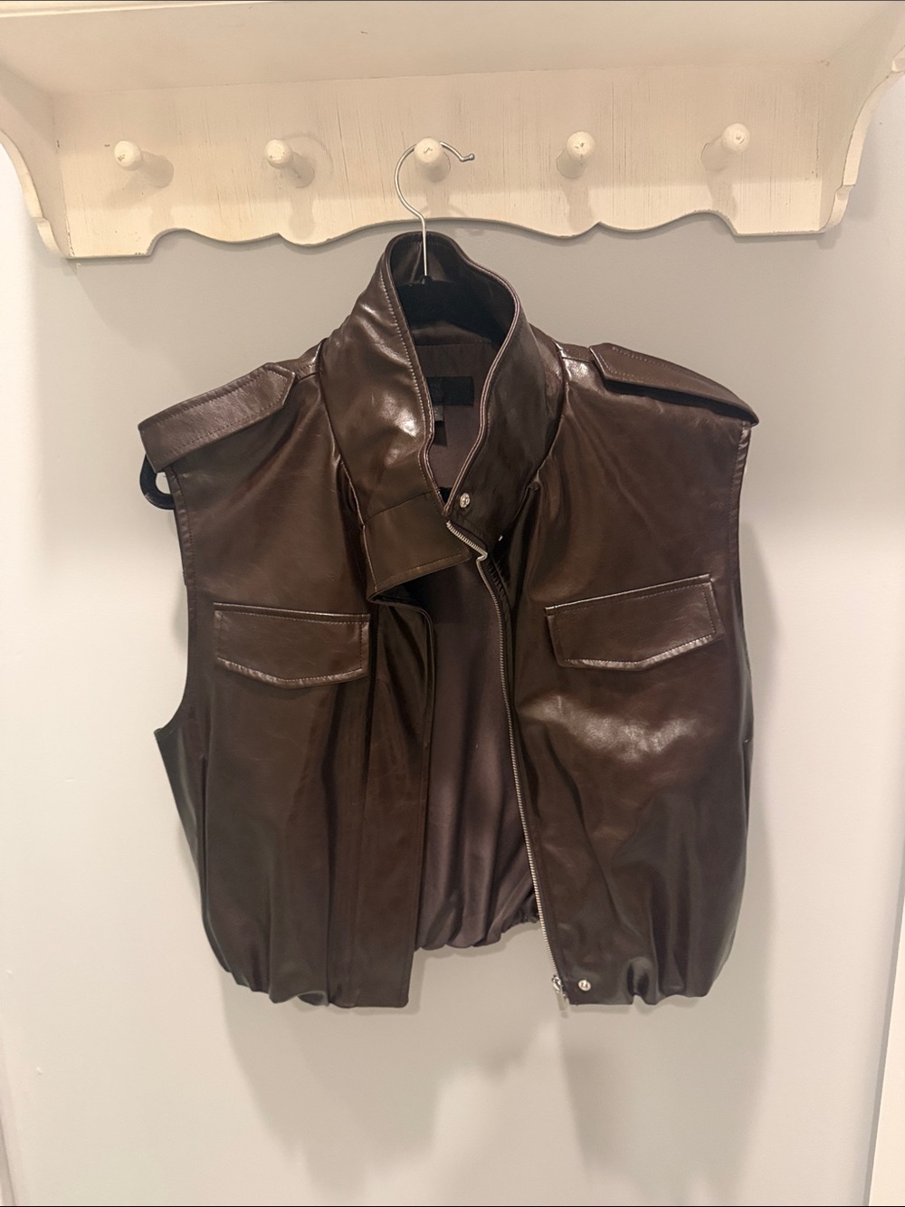 Zara Dark Brown Leather Vest